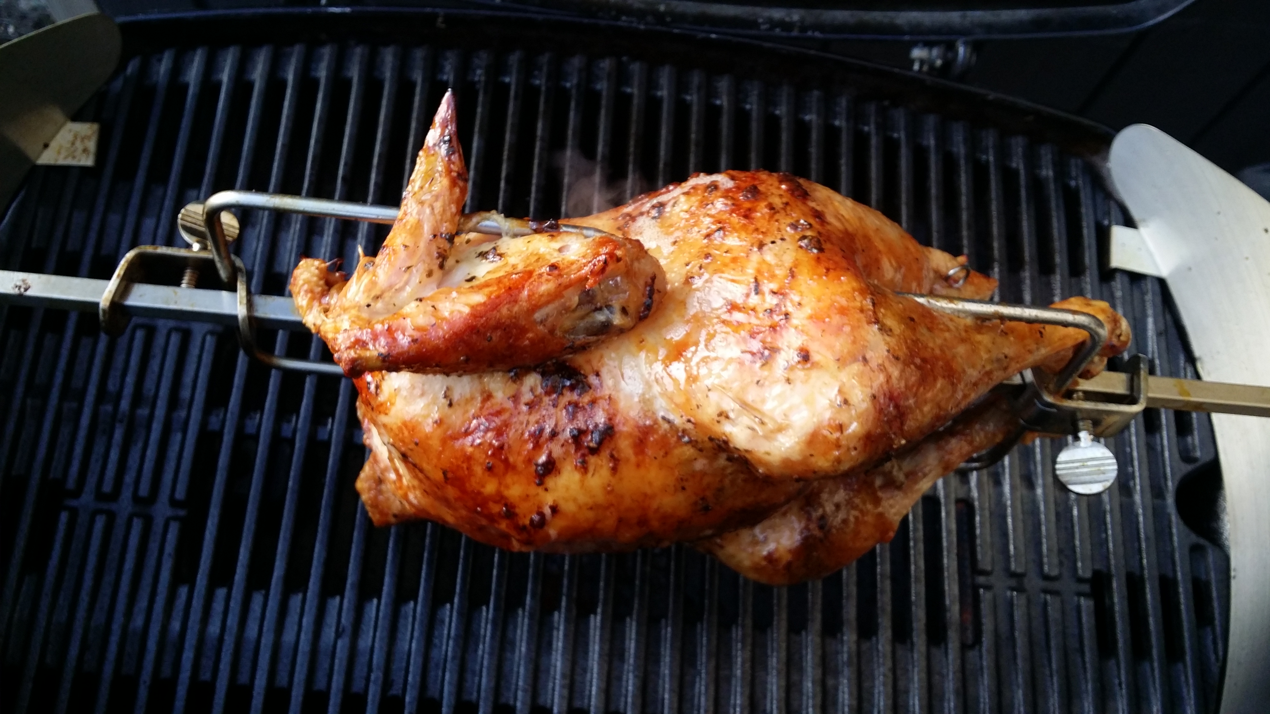 Grillet kylling – på rotisserie